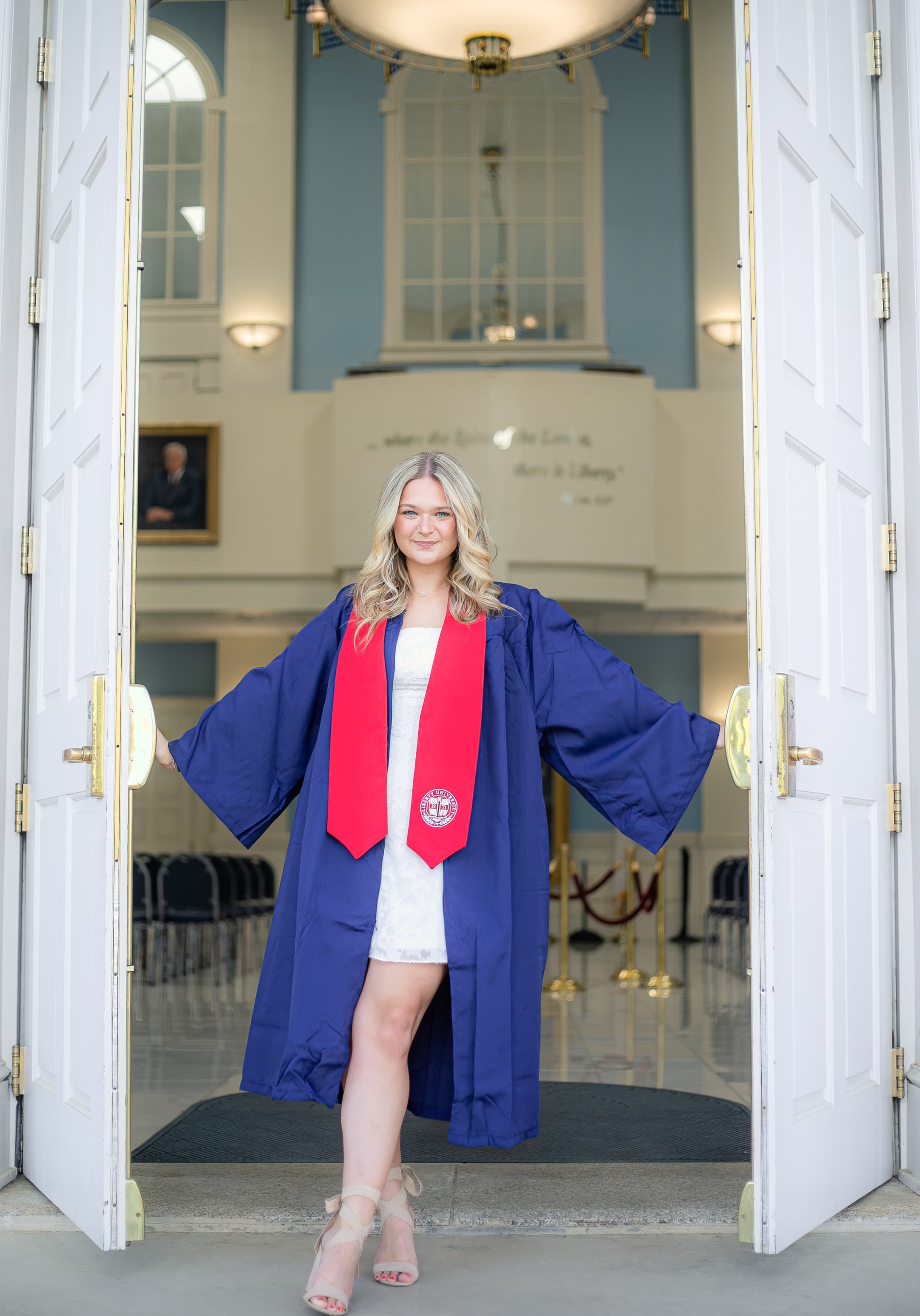 Graduation portrait in cap and gown